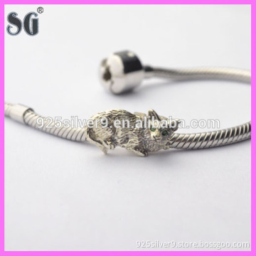 unique designs plating cat shaped animal bead custom engraved metal beads